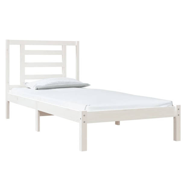 vidaXL Bedframe zonder matras massief grenenhout wit 140x200 cm