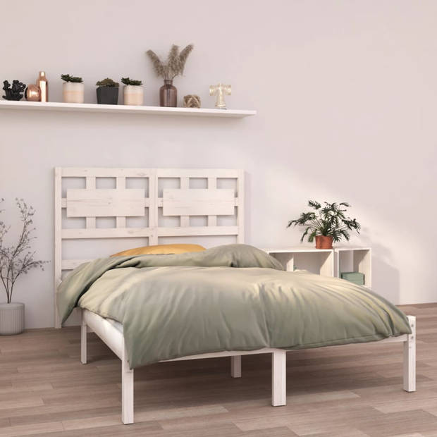 vidaXL Bedframe massief hout wit 140x200 cm