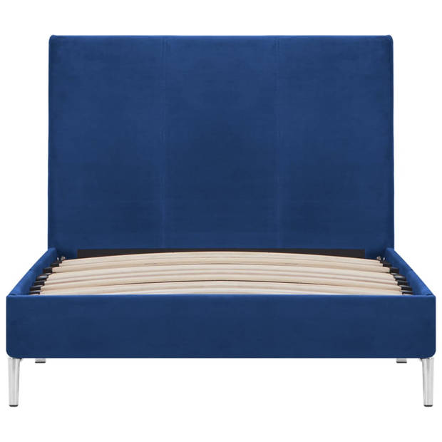 vidaXL Bedframe stof blauw 90x200 cm