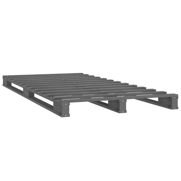 vidaXL Palletbed massief grenenhout grijs 75x190 cm