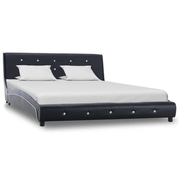 vidaXL Bedframe kunstleer zwart 140x200 cm