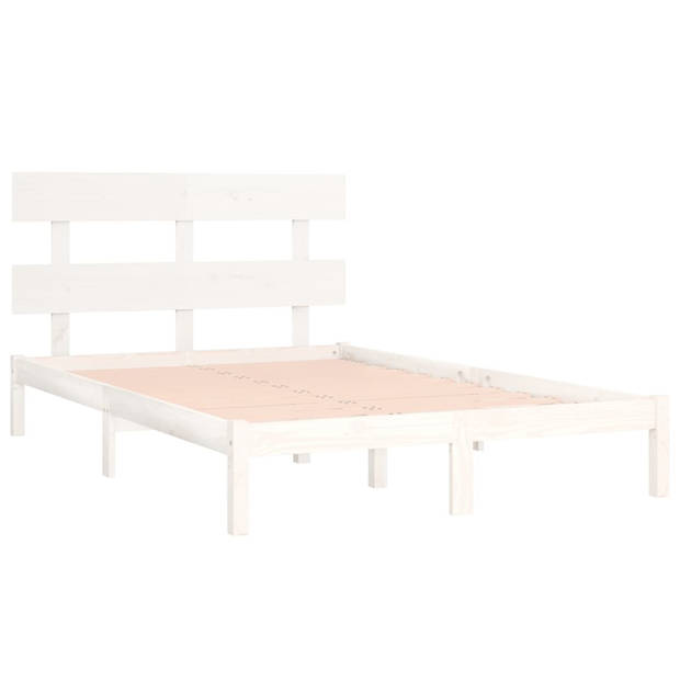 vidaXL Bedframe massief hout wit 180x200 cm