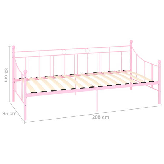 vidaXL Slaapbankframe metaal roze 90x200 cm