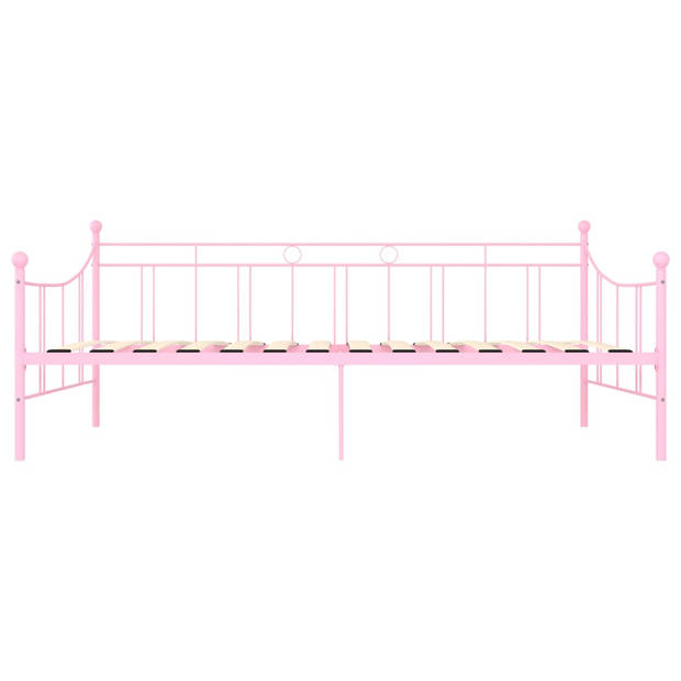 vidaXL Slaapbankframe metaal roze 90x200 cm