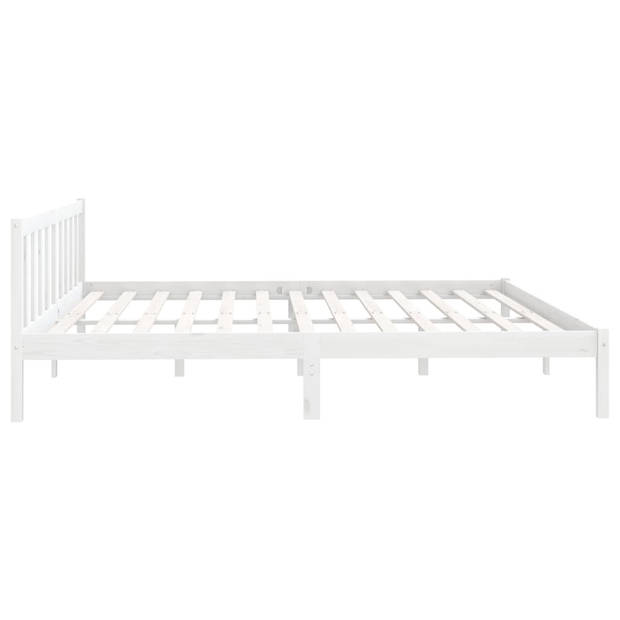 vidaXL Bedframe massief grenenhout wit 180x200 cm