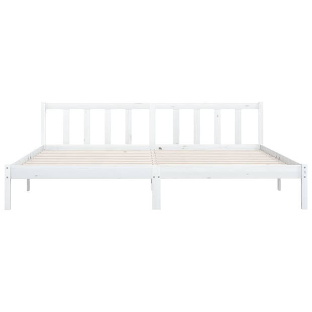 vidaXL Bedframe massief grenenhout wit 180x200 cm