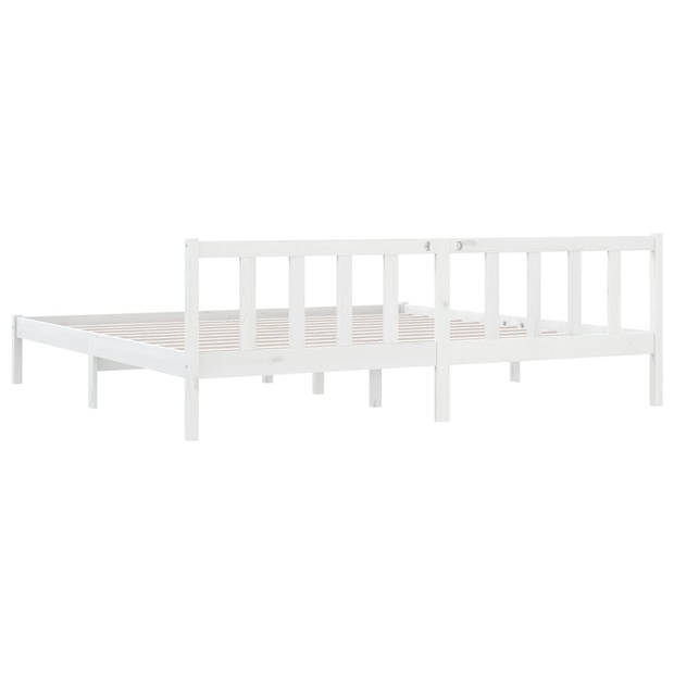 vidaXL Bedframe massief grenenhout wit 180x200 cm