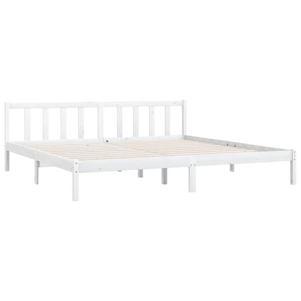 vidaXL Bedframe massief grenenhout wit 180x200 cm