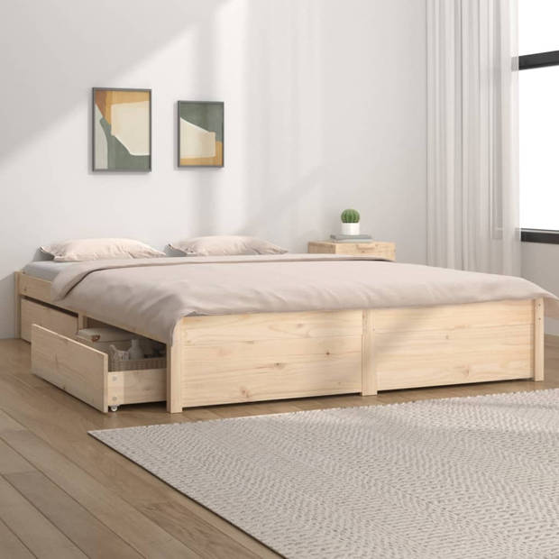 vidaXL Bedframe met lades 120x190 cm