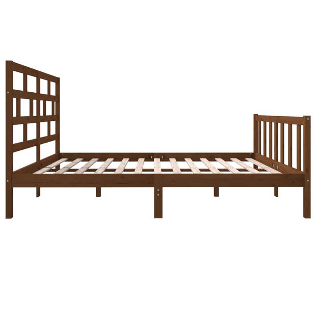 vidaXL Bedframe grenenhout honingbruin 150x200 cm