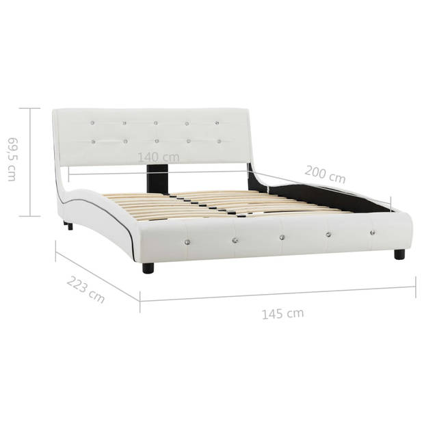 vidaXL Bedframe kunstleer wit 140x200 cm