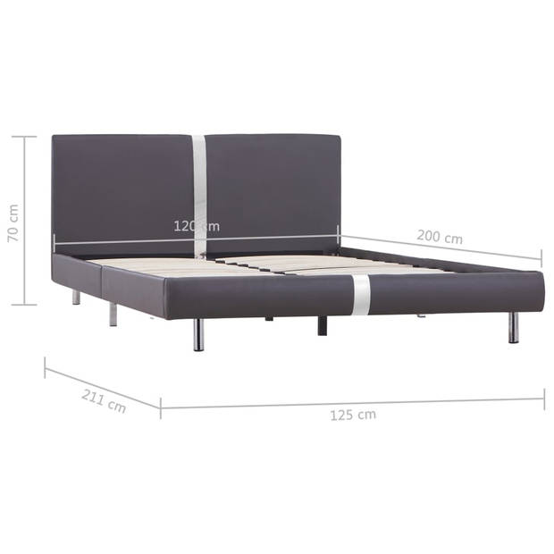 vidaXL Bedframe kunstleer grijs 120x200 cm