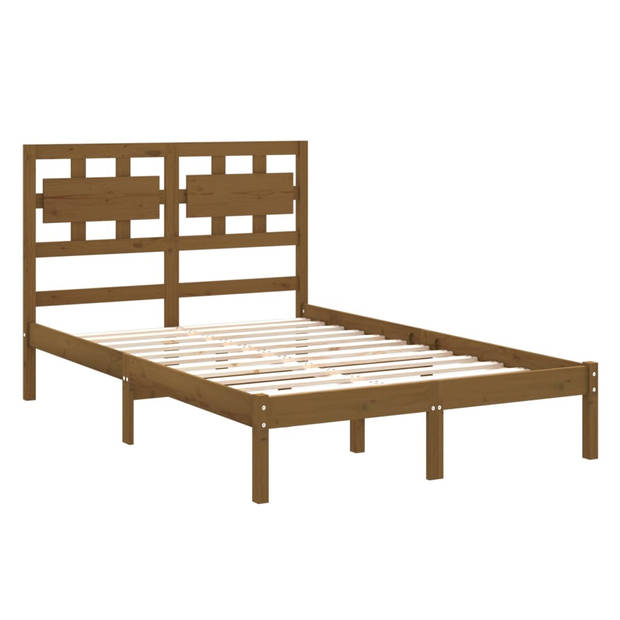 vidaXL Bedframe massief hout honingbruin 120x200 cm