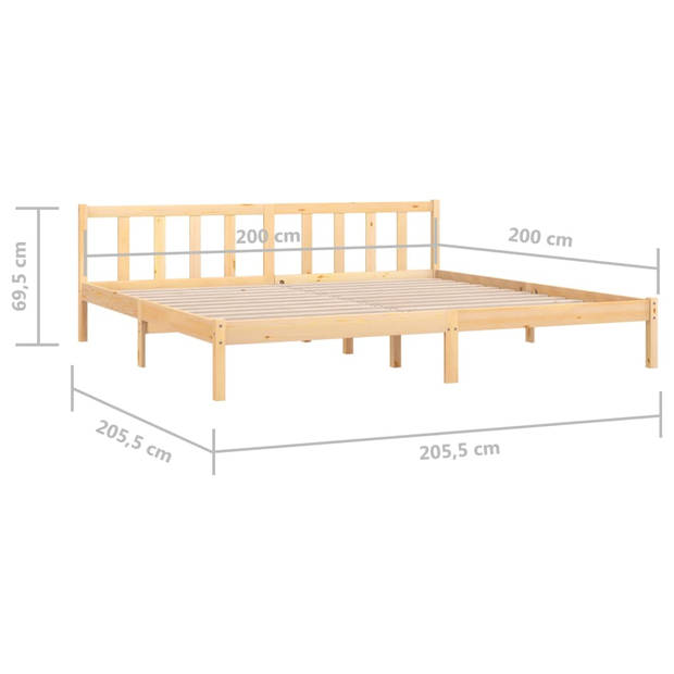 vidaXL Bedframe massief grenenhout 200x200 cm