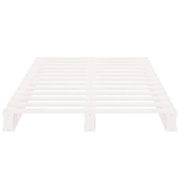 vidaXL Palletbed massief grenenhout wit 75x190 cm