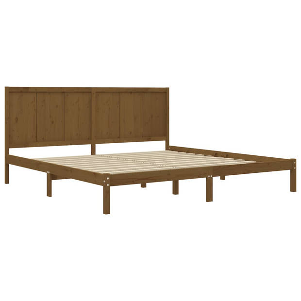 vidaXL Bedframe massief grenenhout honingbruin 200x200 cm