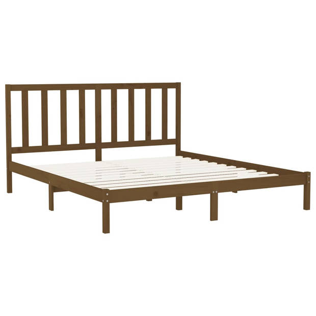 vidaXL Bedframe massief hout honingbruin 200x200 cm