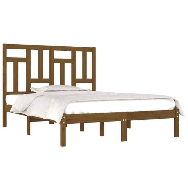 vidaXL Bedframe massief hout honingbruin 120x190 cm