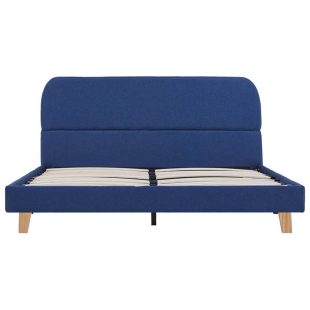 vidaXL Bedframe stof blauw 140x200 cm