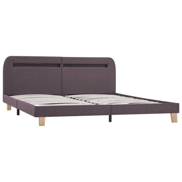 vidaXL Bedframe met LED stof taupe 180x200 cm