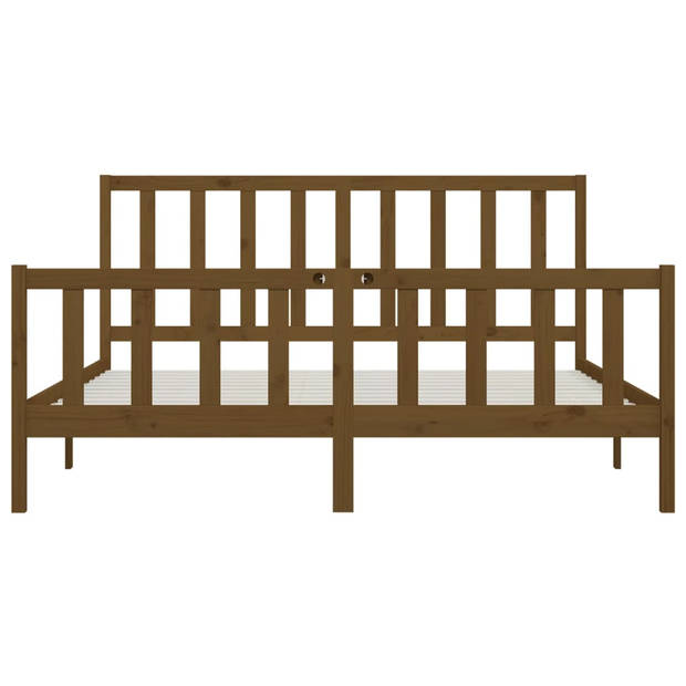 vidaXL Bedframe massief hout honingbruin 200x200 cm