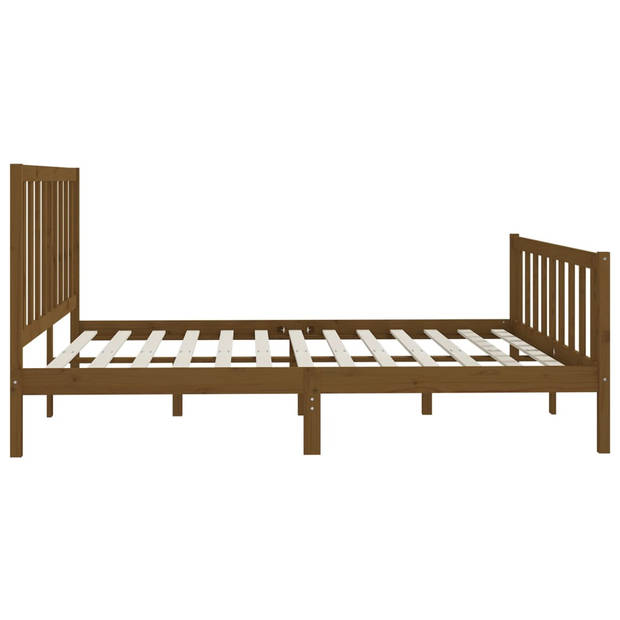 vidaXL Bedframe massief hout honingbruin 200x200 cm