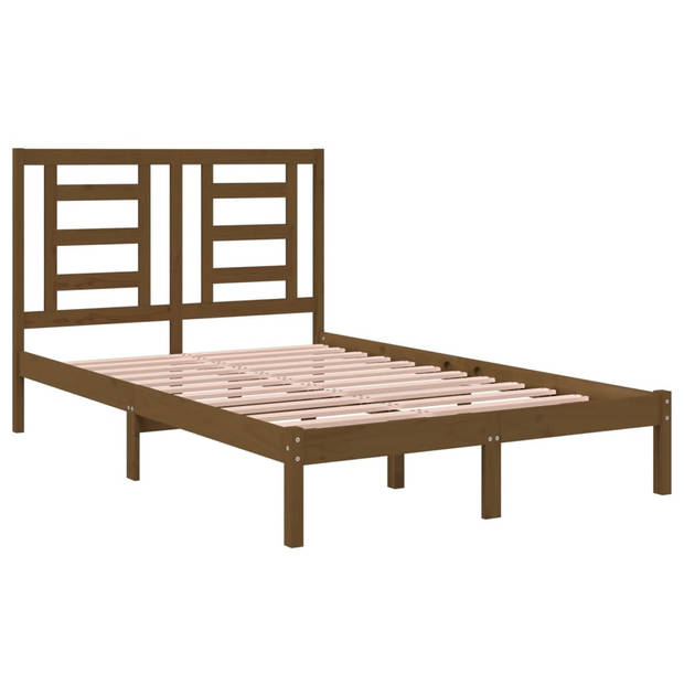 vidaXL Bedframe massief grenenhout honingbruin 120x200 cm