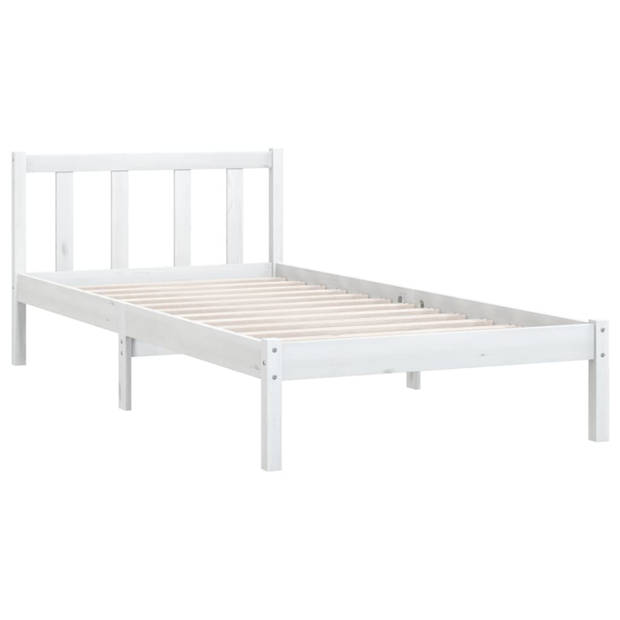 vidaXL Bedframe massief grenenhout wit 90x190 cm