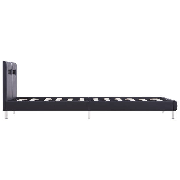 vidaXL Bedframe met LED kunstleer zwart 90x200 cm