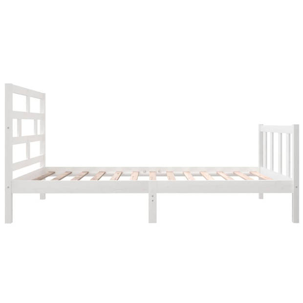 vidaXL Bedframe massief grenenhout wit 90x190 cm