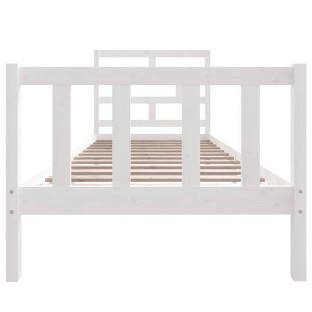 vidaXL Bedframe massief grenenhout wit 90x190 cm