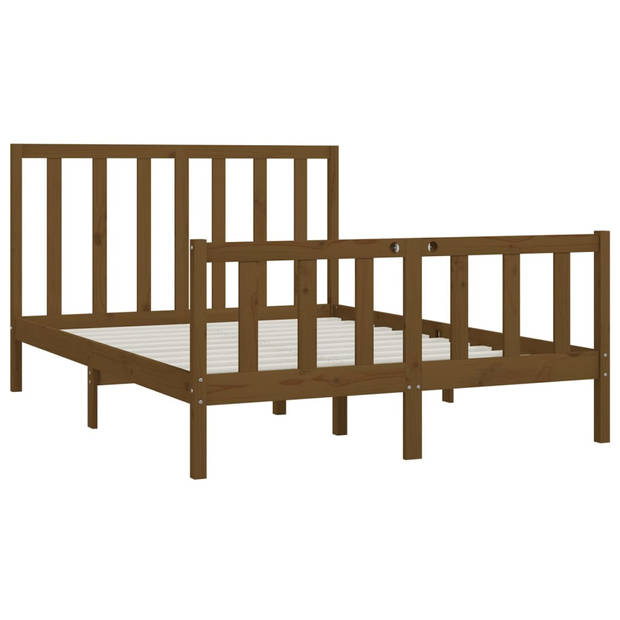 vidaXL Bedframe massief hout honingbruin 150x200 cm