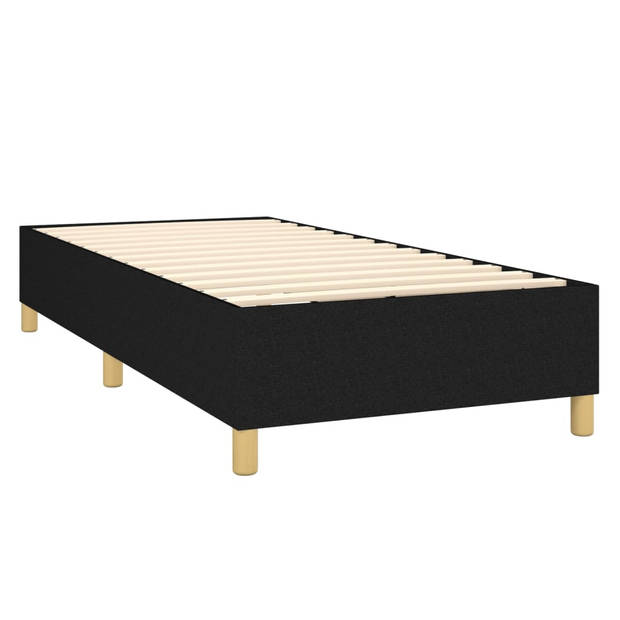 vidaXL Boxspring met matras en LED stof zwart 80x200 cm