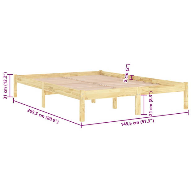 vidaXL Bedframe massief grenenhout 140x200 cm