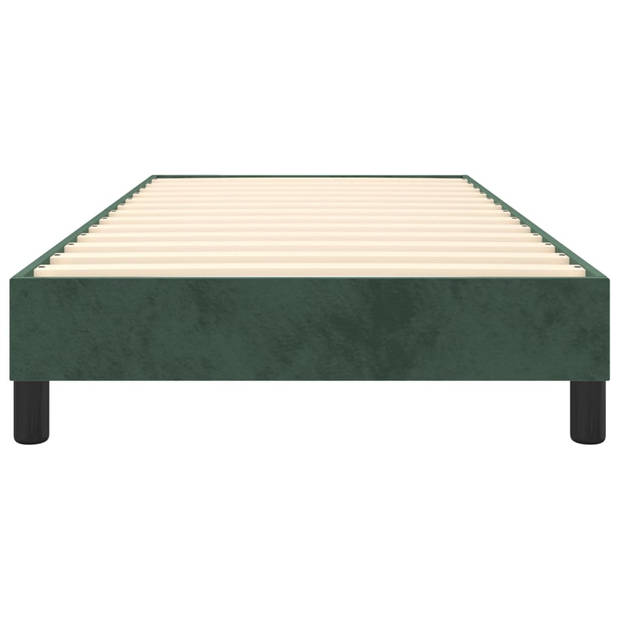 vidaXL Bedframe zonder matras 90x190 cm fluweel donkergroen