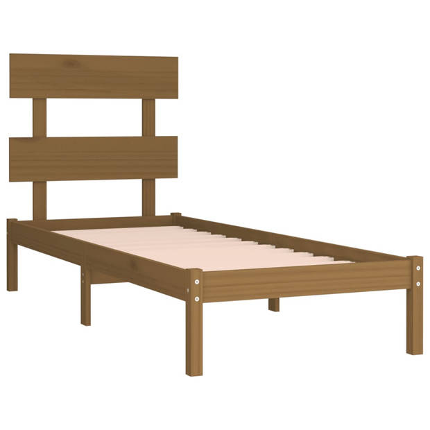 vidaXL Bedframe massief hout honingbruin 100x200 cm