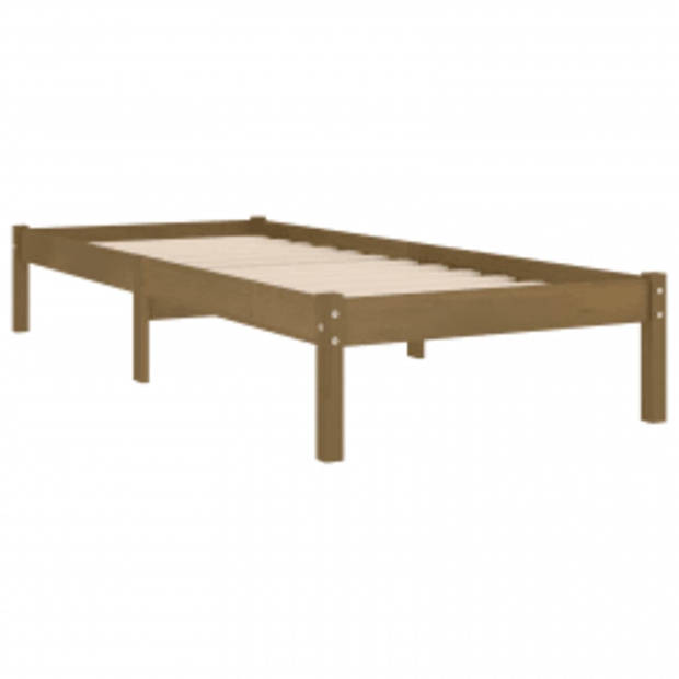 vidaXL Bedframe massief hout honingbruin 100x200 cm