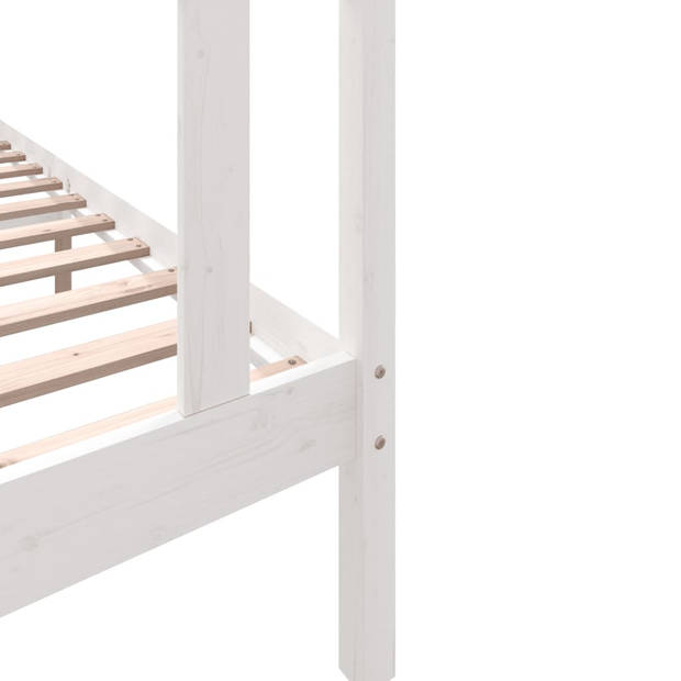 vidaXL Bedframe massief grenenhout wit 90x200 cm