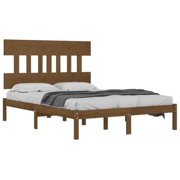 vidaXL Bedframe massief hout honingbruin 120x200 cm