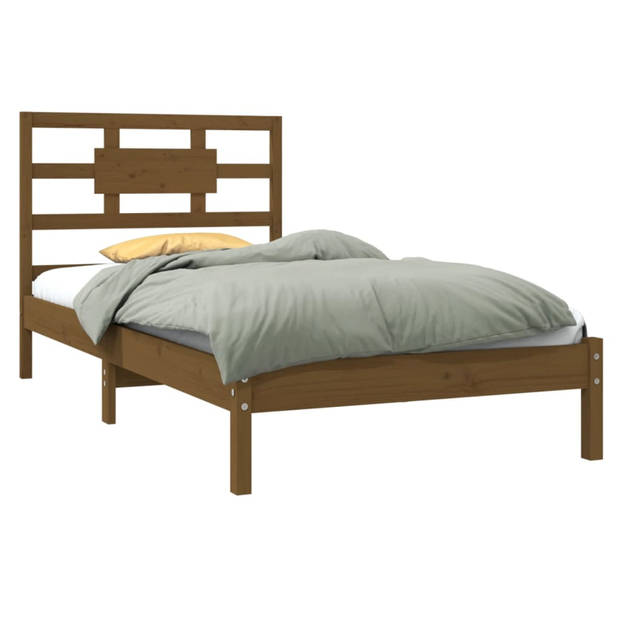 vidaXL Bedframe massief hout honingbruin 100x200 cm