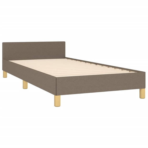 vidaXL Bedframe met hoofdeinde stof taupe 90x200 cm