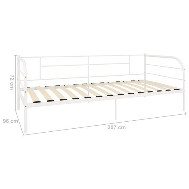 vidaXL Bedbankframe metaal wit 90x200 cm