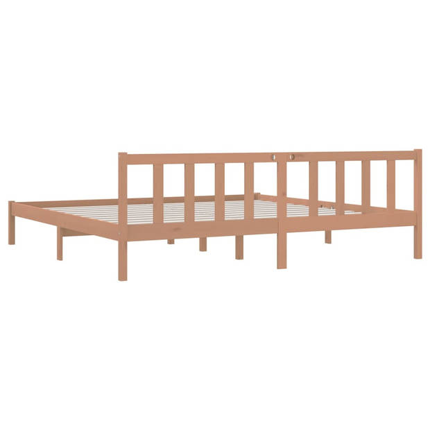 vidaXL Bedframe massief grenenhout honingbruin 200x200 cm