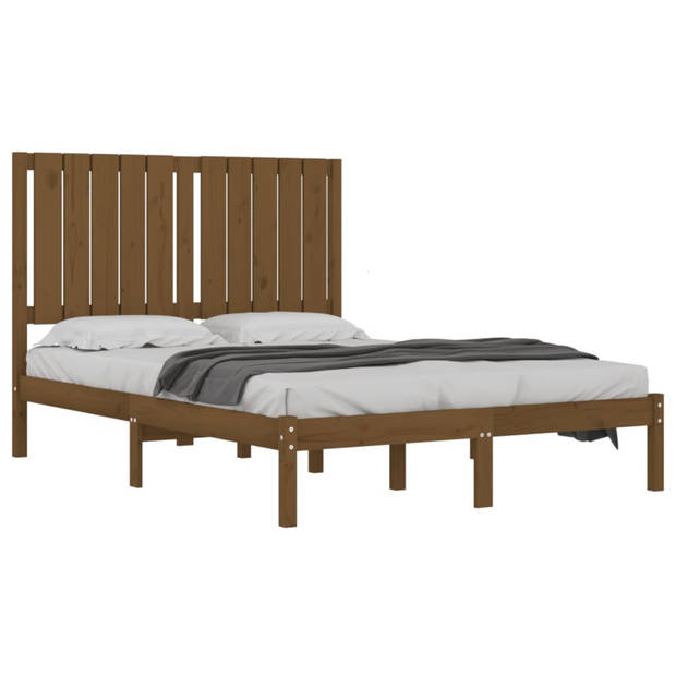 vidaXL Bedframe massief hout honingbruin 120x190 cm