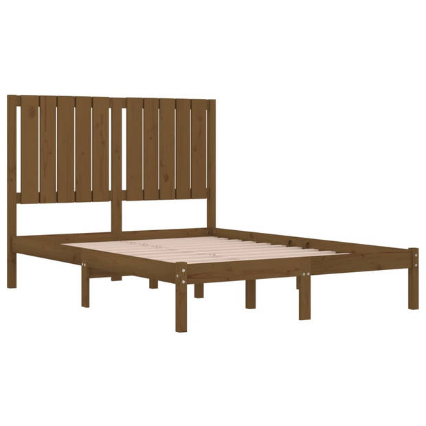 vidaXL Bedframe massief hout honingbruin 120x190 cm