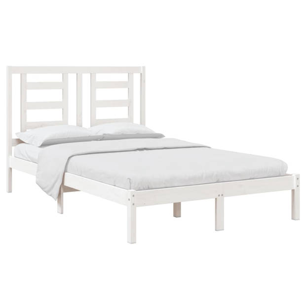 vidaXL Bedframe zonder matras massief grenenhout wit 120x200 cm