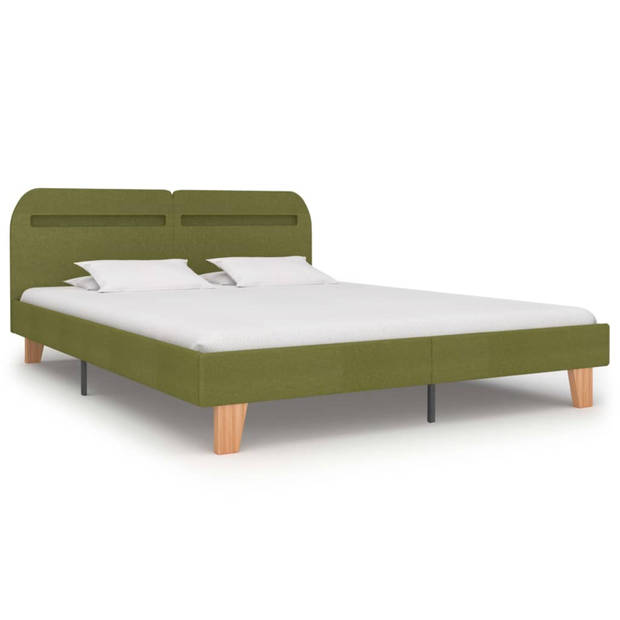 vidaXL Bedframe met LED stof groen 180x200 cm