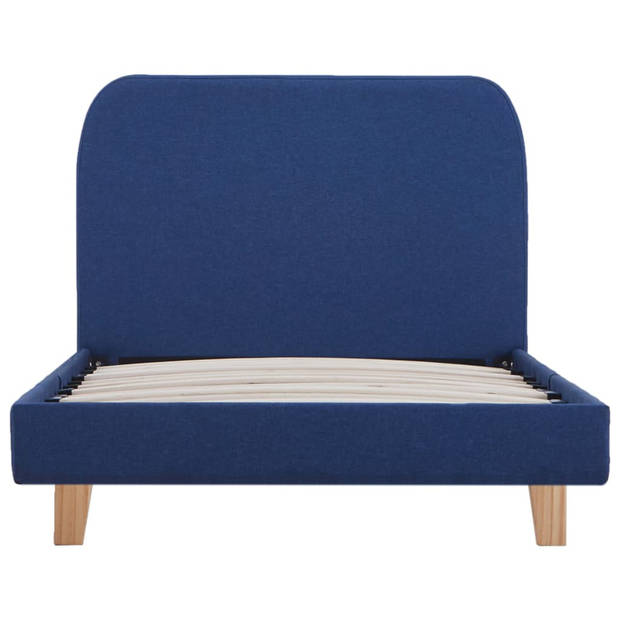 vidaXL Bedframe stof blauw 90x200 cm