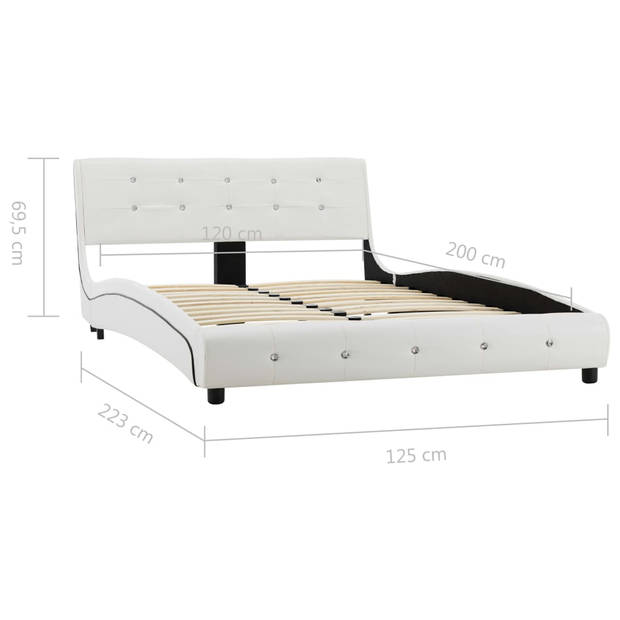 vidaXL Bedframe kunstleer wit 120x200 cm