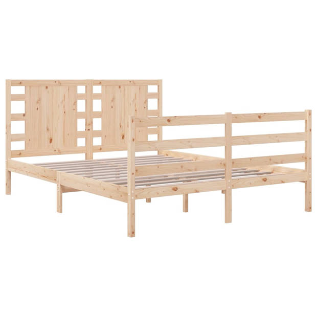 vidaXL Bedframe massief grenenhout 150x200 cm